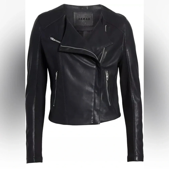 BlankNYC Record Breaker Collarless Vegan Leather Moto Jacket Sold at Revolve - Picture 5 of 7